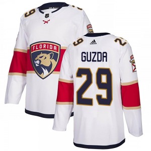 Adult Authentic Florida Panthers Mack Guzda White Away Official Adidas Jersey