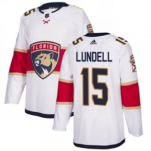 Adult Authentic Florida Panthers Anton Lundell White Away Official Adidas Jersey