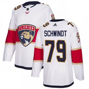 Adult Authentic Florida Panthers Cole Schwindt White Away Official Adidas Jersey