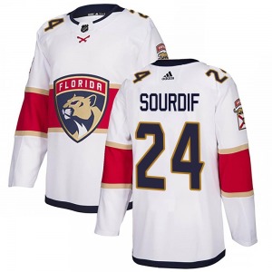 Adult Authentic Florida Panthers Justin Sourdif White Away Official Adidas Jersey