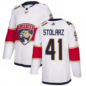 Adult Authentic Florida Panthers Anthony Stolarz White Away Official Adidas Jersey