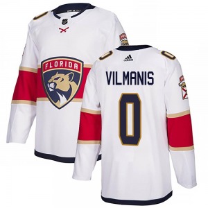 Adult Authentic Florida Panthers Sandis Vilmanis White Away Official Adidas Jersey