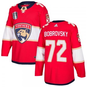 Adult Authentic Florida Panthers Sergei Bobrovsky Red Home 2023 Stanley Cup Final Official Adidas Jersey
