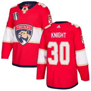 Adult Authentic Florida Panthers Spencer Knight Red Home 2023 Stanley Cup Final Official Adidas Jersey