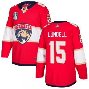 Adult Authentic Florida Panthers Anton Lundell Red Home 2023 Stanley Cup Final Official Adidas Jersey