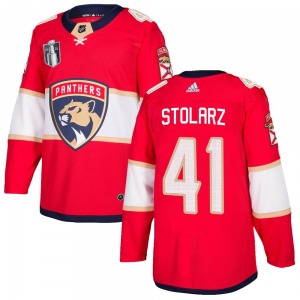 Adult Authentic Florida Panthers Anthony Stolarz Red Home 2023 Stanley Cup Final Official Adidas Jersey