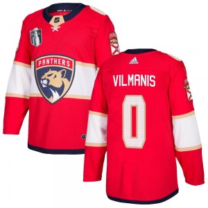Adult Authentic Florida Panthers Sandis Vilmanis Red Home 2023 Stanley Cup Final Official Adidas Jersey