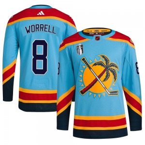 Youth Authentic Florida Panthers Peter Worrell Light Blue Reverse Retro 2.0 2023 Stanley Cup Final Official Adidas Jersey