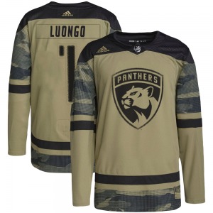 Adult Authentic Florida Panthers Roberto Luongo Camo Military Appreciation Practice Official Adidas Jersey