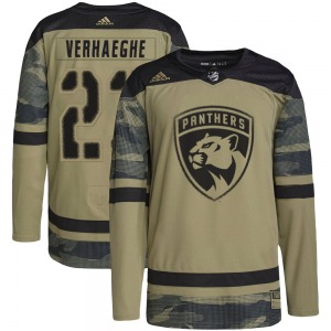 Adult Authentic Florida Panthers Carter Verhaeghe Camo Military Appreciation Practice Official Adidas Jersey