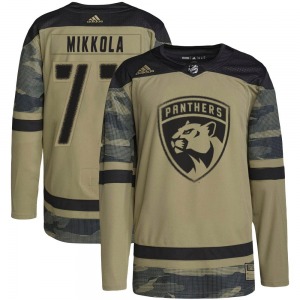 Youth Authentic Florida Panthers Niko Mikkola Camo Military Appreciation Practice Official Adidas Jersey