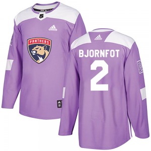 Adult Authentic Florida Panthers Tobias Bjornfot Purple Fights Cancer Practice Official Adidas Jersey