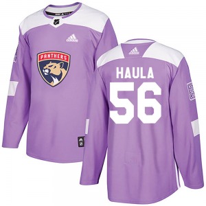 Adult Authentic Florida Panthers Erik Haula Purple ized Fights Cancer Practice Official Adidas Jersey