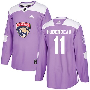 Adult Authentic Florida Panthers Jonathan Huberdeau Purple Fights Cancer Practice Official Adidas Jersey