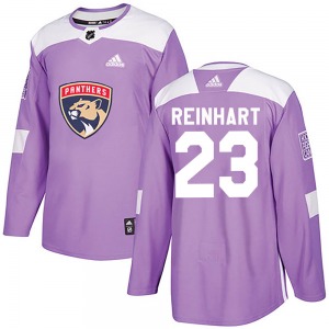 Adult Authentic Florida Panthers Sam Reinhart Purple Fights Cancer Practice Official Adidas Jersey
