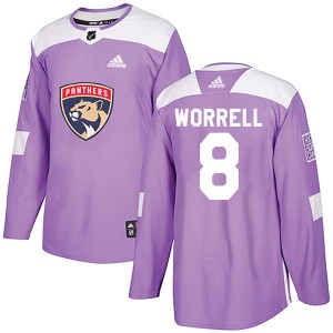 Adult Authentic Florida Panthers Peter Worrell Purple Fights Cancer Practice Official Adidas Jersey