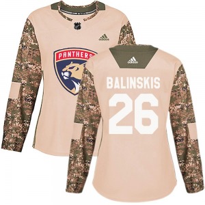 Women's Authentic Florida Panthers Uvis Balinskis Camo Veterans Day Practice Official Adidas Jersey