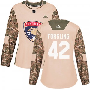 Women's Authentic Florida Panthers Gustav Forsling Camo Veterans Day Practice Official Adidas Jersey