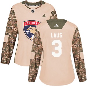 Women's Authentic Florida Panthers Paul Laus Camo Veterans Day Practice Official Adidas Jersey