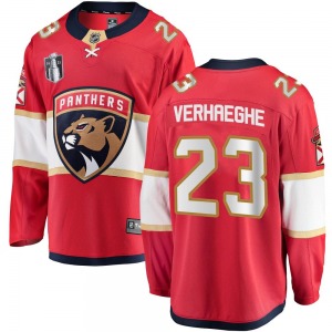 Adult Breakaway Florida Panthers Carter Verhaeghe Red Home 2023 Stanley Cup Final Official Fanatics Branded Jersey