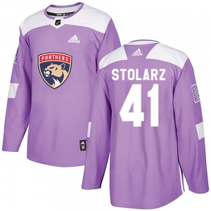 Youth Authentic Florida Panthers Anthony Stolarz Purple Fights Cancer Practice Official Adidas Jersey