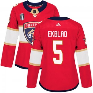 Women's Authentic Florida Panthers Aaron Ekblad Red Home 2023 Stanley Cup Final Official Adidas Jersey