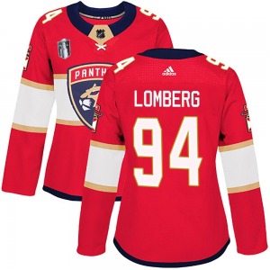 Women's Authentic Florida Panthers Ryan Lomberg Red Home 2023 Stanley Cup Final Official Adidas Jersey