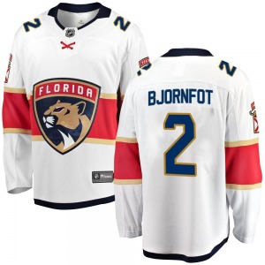 Youth Breakaway Florida Panthers Tobias Bjornfot White Away Official Fanatics Branded Jersey