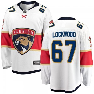 Youth Breakaway Florida Panthers William Lockwood White Away Official Fanatics Branded Jersey