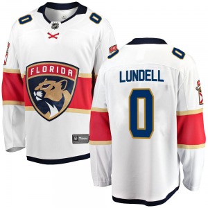 Youth Breakaway Florida Panthers Anton Lundell White Away Official Fanatics Branded Jersey