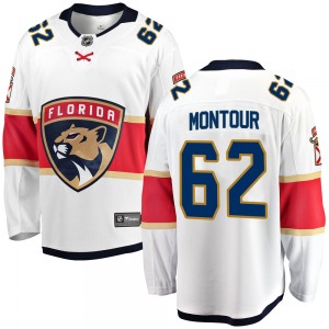 Youth Breakaway Florida Panthers Brandon Montour White Away Official Fanatics Branded Jersey