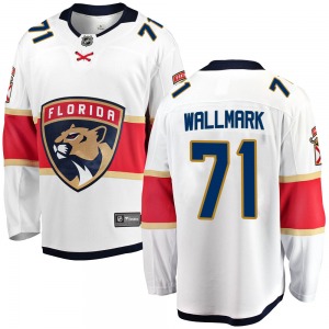 Youth Breakaway Florida Panthers Lucas Wallmark White Away Official Fanatics Branded Jersey