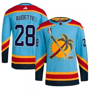 Adult Authentic Florida Panthers Donald Audette Light Blue Reverse Retro 2.0 2023 Stanley Cup Final Official Adidas Jersey