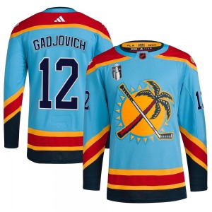 Adult Authentic Florida Panthers Jonah Gadjovich Light Blue Reverse Retro 2.0 2023 Stanley Cup Final Official Adidas Jersey