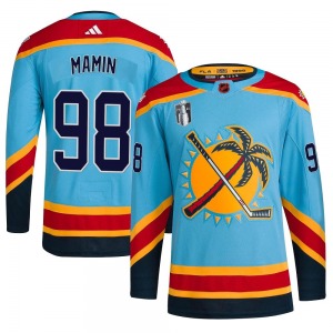 Adult Authentic Florida Panthers Maxim Mamin Light Blue Reverse Retro 2.0 2023 Stanley Cup Final Official Adidas Jersey