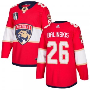 Youth Authentic Florida Panthers Uvis Balinskis Red Home 2023 Stanley Cup Final Official Adidas Jersey