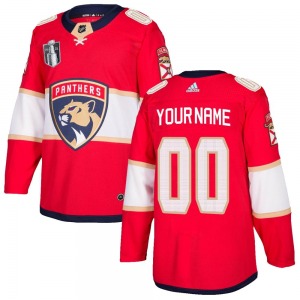Youth Authentic Florida Panthers Custom Red Custom Home 2023 Stanley Cup Final Official Adidas Jersey