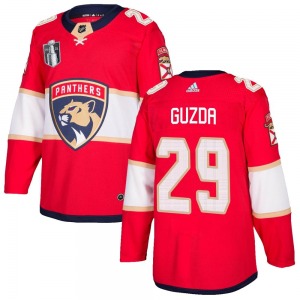 Youth Authentic Florida Panthers Mack Guzda Red Home 2023 Stanley Cup Final Official Adidas Jersey