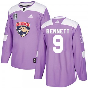 Adult Authentic Florida Panthers Sam Bennett Purple Fights Cancer Practice 2023 Stanley Cup Final Official Adidas Jersey