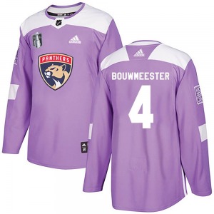 Adult Authentic Florida Panthers Jay Bouwmeester Purple Fights Cancer Practice 2023 Stanley Cup Final Official Adidas Jersey