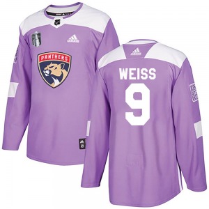 Adult Authentic Florida Panthers Stephen Weiss Purple Fights Cancer Practice 2023 Stanley Cup Final Official Adidas Jersey