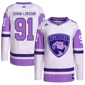 Youth Authentic Florida Panthers Oliver Ekman-Larsson White/Purple Hockey Fights Cancer Primegreen Official Adidas Jersey