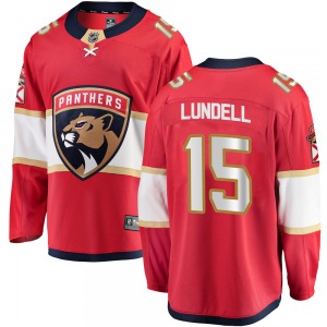 Youth Breakaway Florida Panthers Anton Lundell Red Home Official Fanatics Branded Jersey