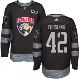 Adult Authentic Florida Panthers Gustav Forsling Black 1917-2017 100th Anniversary Official Jersey