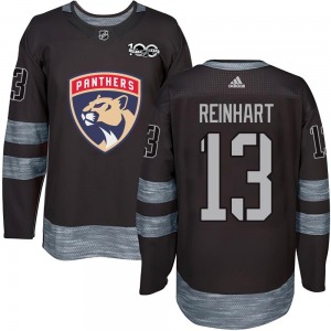 Adult Authentic Florida Panthers Sam Reinhart Black 1917-2017 100th Anniversary Official Jersey