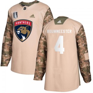 Youth Authentic Florida Panthers Jay Bouwmeester Camo Veterans Day Practice 2023 Stanley Cup Final Official Adidas Jersey