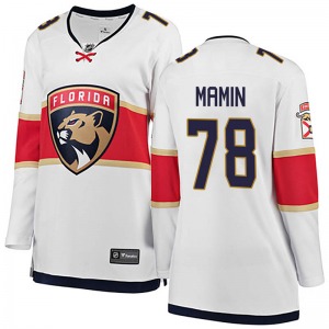 Women's Breakaway Florida Panthers Maxim Mamin White Away Official Fanatics Branded Jersey