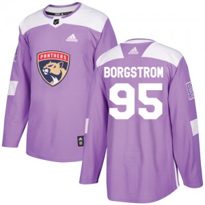 Adult Authentic Florida Panthers Henrik Borgstrom Purple Fights Cancer Practice Official Adidas Jersey