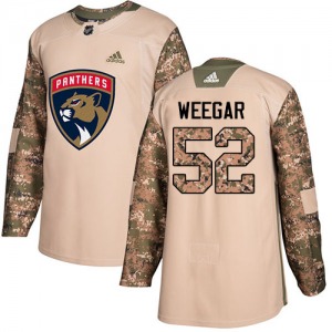 Youth Authentic Florida Panthers MacKenzie Weegar Camo Veterans Day Practice Official Adidas Jersey