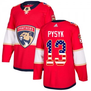 Adult Authentic Florida Panthers Mark Pysyk Red USA Flag Fashion Official Adidas Jersey